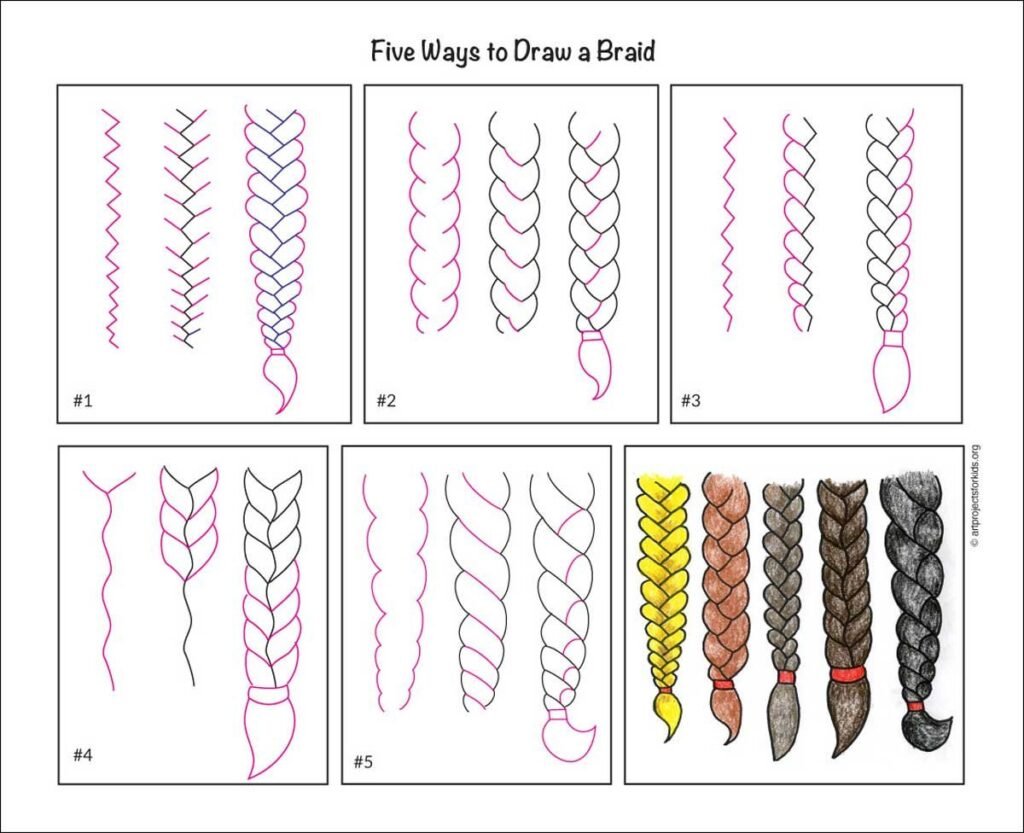Easy Steps: How To Draw A Braid Tutorial