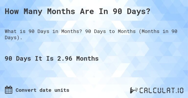 Understanding ‘How Many Is 90 Days’: Explained Simply