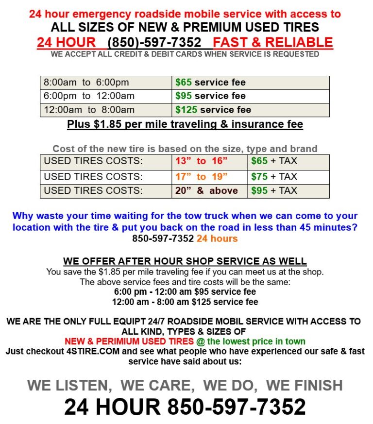 Cost Of Mobile Tire Repair: How Much Does Mobile Tire Repair Cost